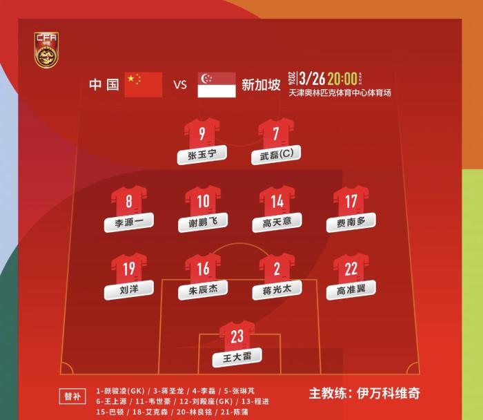 国足主场4-1击败新加坡终结五场不胜重燃进入世